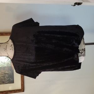 Skies are Blue,  black velvet, front knot top.